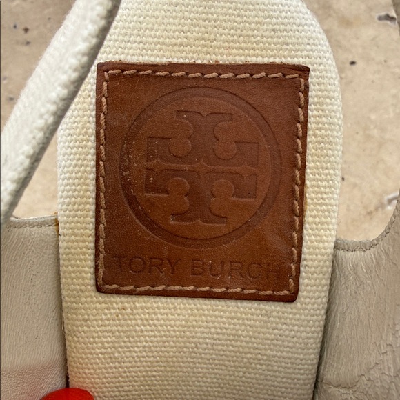 Tory Burch Cream Espadrille Wedges - Picture 4 of 8